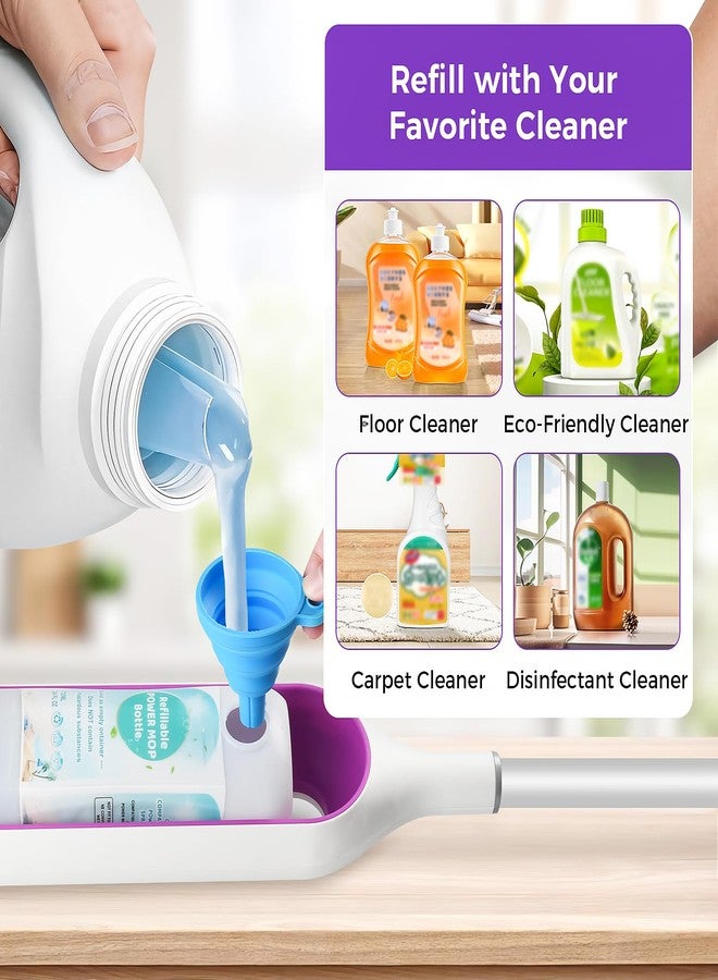 DrFlito Refillable Bottle for Swiffer® Power Mop™ – 720ML / 24 FL.OZ Leak-Proof HDPE Cleaner Solution Refill Bottle with 7 Silicone Gaskets & 1 Funnel, Easy Install for Use with Any Cleaning Solution - Image 2
